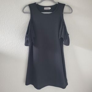 Baluoke black mini cold shoulder dress